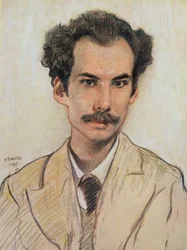 Portrait of Boris Nikolayevich Bugaev (1880-1934) pseudonym Andrey Bely, 1905